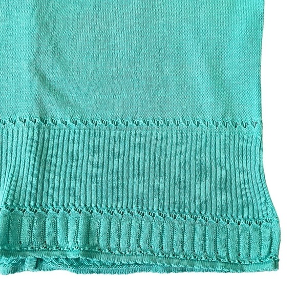 Vtg. Eddie Bauer Silk & Linen Blend Cottagecore Cardigan Lt. Aqua Sweater Sz M - Picture 5 of 11